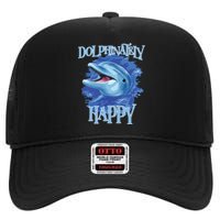 Funny Dolphinately Happy Dolphin Lover Tee Gifts High Crown Mesh Back Trucker Hat