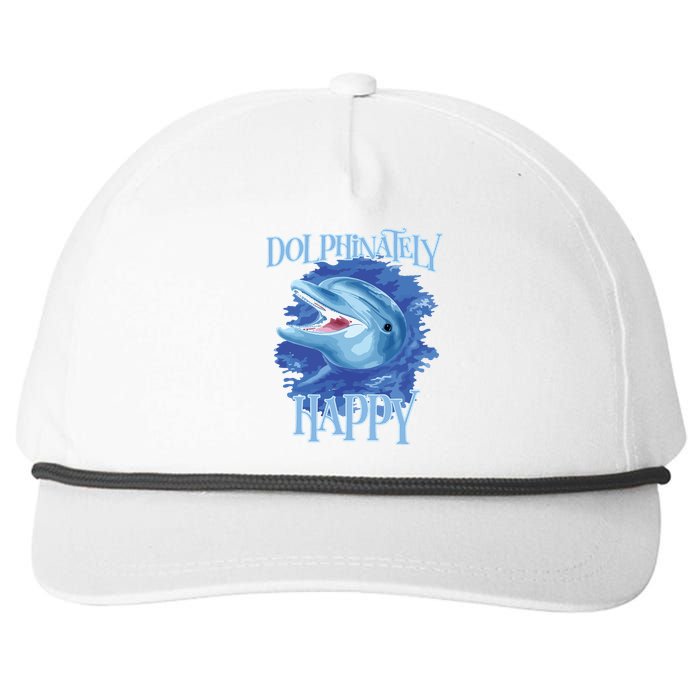 Funny Dolphinately Happy Dolphin Lover Tee Gifts Snapback Five-Panel Rope Hat