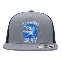 Funny Dolphinately Happy Dolphin Lover Tee Gifts Flat Bill Trucker Hat