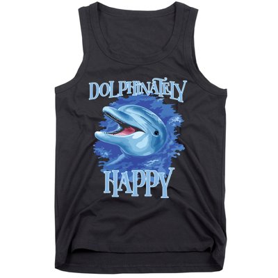 Funny Dolphinately Happy Dolphin Lover Tee Gifts Tank Top