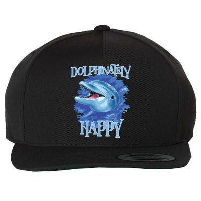 Funny Dolphinately Happy Dolphin Lover Tee Gifts Wool Snapback Cap