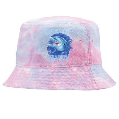 Funny Dolphinately Happy Dolphin Lover Tee Gifts Tie-Dyed Bucket Hat