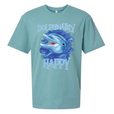 Funny Dolphinately Happy Dolphin Lover Tee Gifts Sueded Cloud Jersey T-Shirt