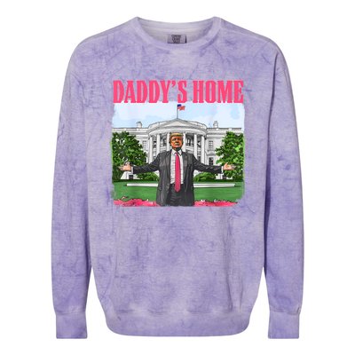 Funny Daddys Home Trump 2024 White House Comeback Colorblast Crewneck Sweatshirt