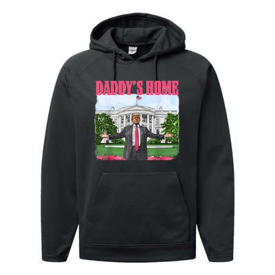 Funny Daddys Home Trump 2024 White House Comeback Performance Fleece Hoodie