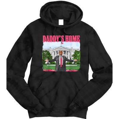 Funny Daddys Home Trump 2024 White House Comeback Tie Dye Hoodie