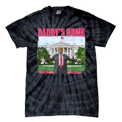 Funny Daddys Home Trump 2024 White House Comeback Tie-Dye T-Shirt