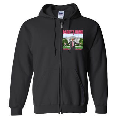 Funny Daddys Home Trump 2024 White House Comeback Full Zip Hoodie