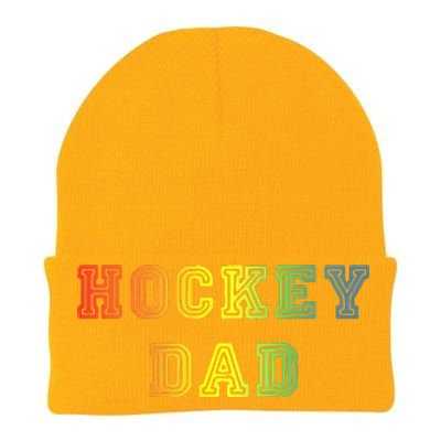 Father's Day Hockey Dad Rainbow Gift Knit Cap Winter Beanie