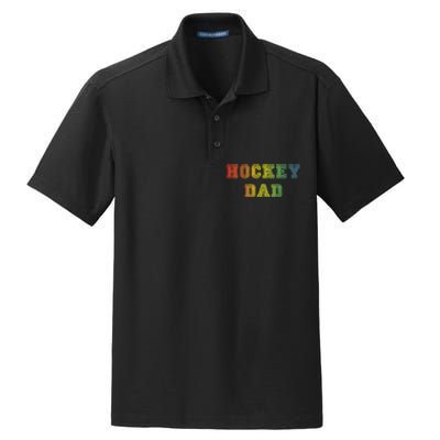 Father's Day Hockey Dad Rainbow Gift Dry Zone Grid Polo