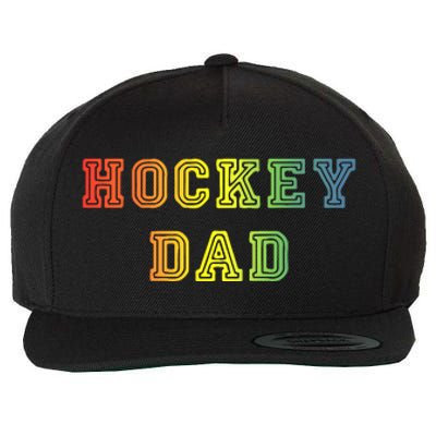 Father's Day Hockey Dad Rainbow Gift Wool Snapback Cap