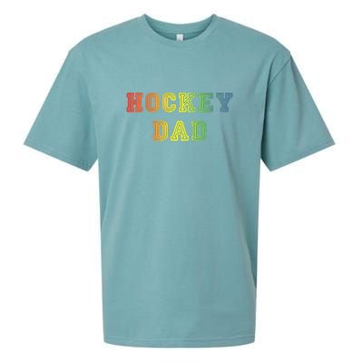 Father's Day Hockey Dad Rainbow Gift Sueded Cloud Jersey T-Shirt