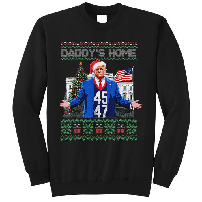 Funny DaddyS Home Trump Ugly Christmas Sweater Xmas Pajamas Sweatshirt