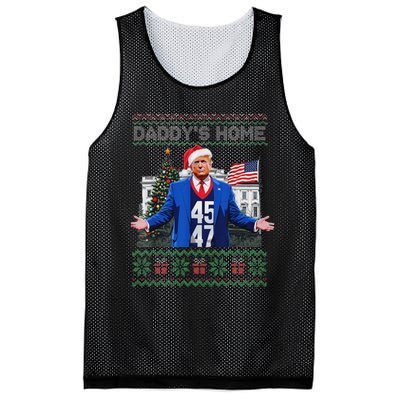 Funny DaddyS Home Trump Ugly Christmas Sweater Xmas Pajamas Mesh Reversible Basketball Jersey Tank