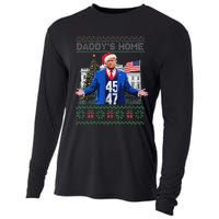 Funny DaddyS Home Trump Ugly Christmas Sweater Xmas Pajamas Cooling Performance Long Sleeve Crew