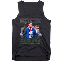 Funny DaddyS Home Trump Ugly Christmas Sweater Xmas Pajamas Tank Top