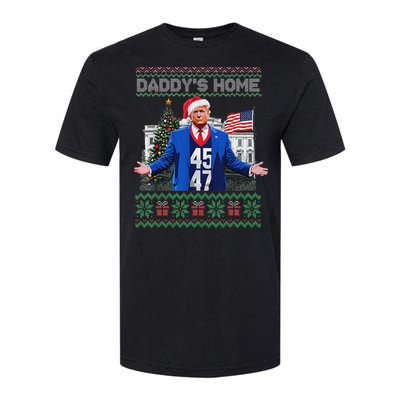 Funny DaddyS Home Trump Ugly Christmas Sweater Xmas Pajamas Softstyle CVC T-Shirt