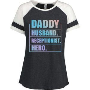 Funny Daddy Husband Receptionist Hero Father's Day Great Gift Enza Ladies Jersey Colorblock Tee