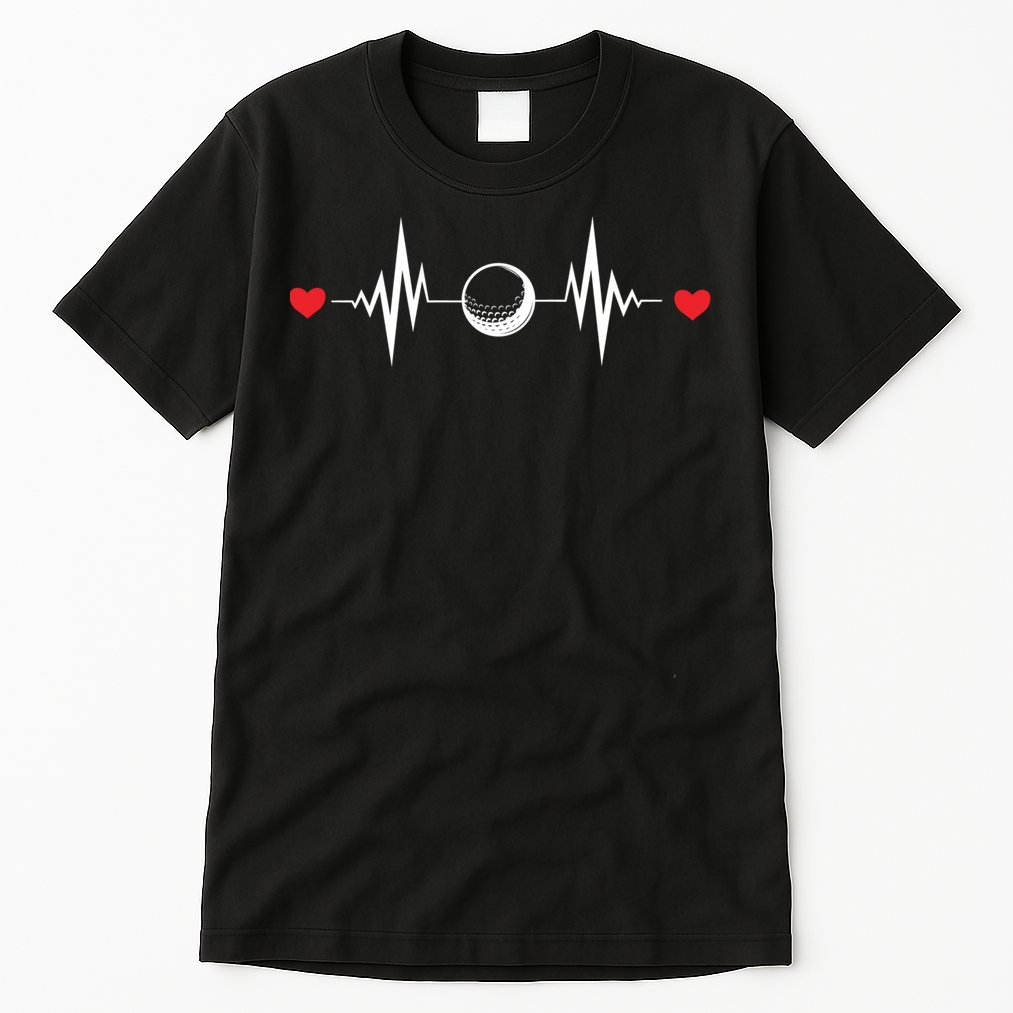 Father's Day Heartbeat Love Golf Gift For Dad Tall T-Shirt