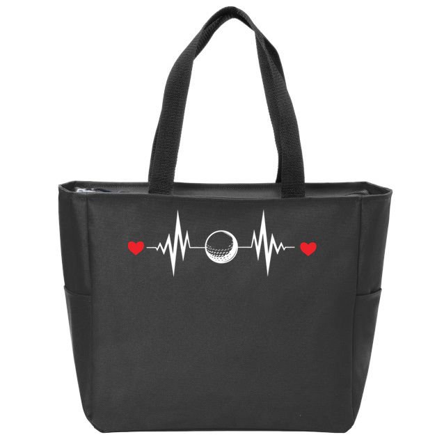 Father's Day Heartbeat Love Golf Gift For Dad Zip Tote Bag