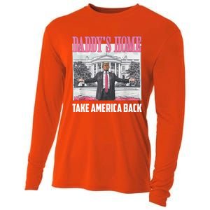 Funny DaddyS Home Trump 2024 Take America Back 2024 Gift Cooling Performance Long Sleeve Crew