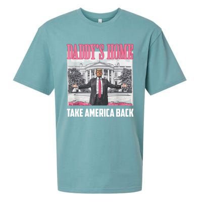 Funny DaddyS Home Trump 2024 Take America Back 2024 Gift Sueded Cloud Jersey T-Shirt