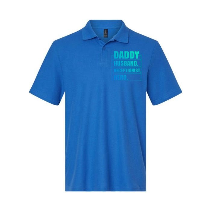 Funny Daddy Husband Receptionist Hero Father's Day Funny Gift Softstyle Adult Sport Polo