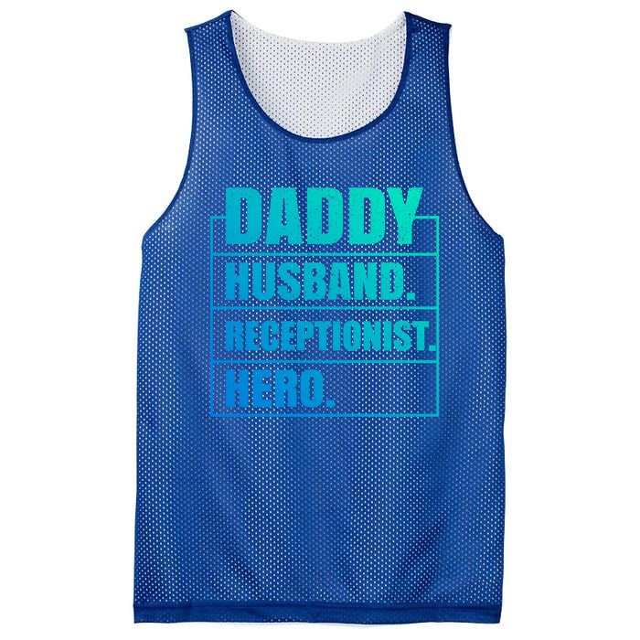 Funny Daddy Husband Receptionist Hero Father's Day Funny Gift Mesh Reversible Basketball Jersey Tank