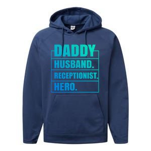 Funny Daddy Husband Receptionist Hero Father's Day Funny Gift Performance Fleece Hoodie