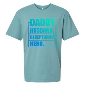 Funny Daddy Husband Receptionist Hero Father's Day Funny Gift Sueded Cloud Jersey T-Shirt