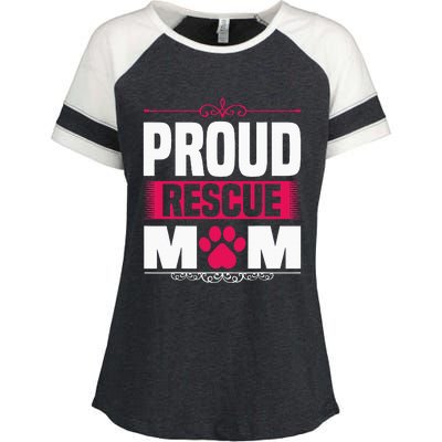 Funny Dog Holder Saying Proud Rescue Mom Rescue Mum Enza Ladies Jersey Colorblock Tee