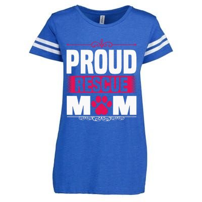 Funny Dog Holder Saying Proud Rescue Mom Rescue Mum Enza Ladies Jersey Football T-Shirt