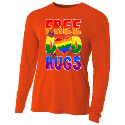 Free Dad Hugs Rainbow Lgbt Pride Month Fathers Day Cool Gift Cooling Performance Long Sleeve Crew