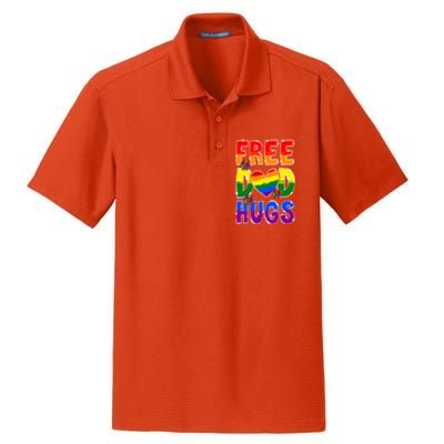 Free Dad Hugs Rainbow Lgbt Pride Month Fathers Day Cool Gift Dry Zone Grid Polo