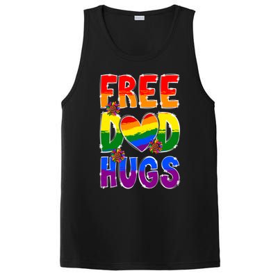 Free Dad Hugs Rainbow Lgbt Pride Month Fathers Day Cool Gift PosiCharge Competitor Tank