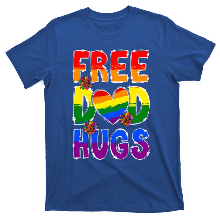 Free Dad Hugs Rainbow Lgbt Pride Month Fathers Day Cool Gift T-Shirt