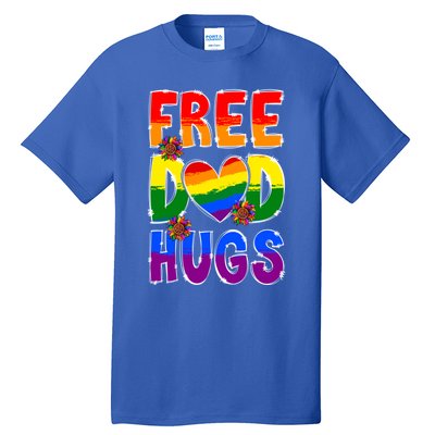 Free Dad Hugs Rainbow Lgbt Pride Month Fathers Day Cool Gift Tall T-Shirt