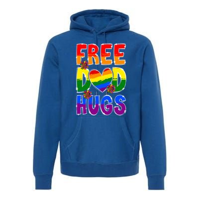 Free Dad Hugs Rainbow Lgbt Pride Month Fathers Day Cool Gift Premium Hoodie