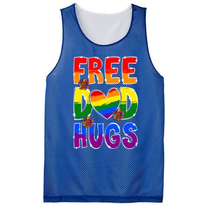 Free Dad Hugs Rainbow Lgbt Pride Month Fathers Day Cool Gift Mesh Reversible Basketball Jersey Tank