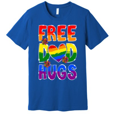 Free Dad Hugs Rainbow Lgbt Pride Month Fathers Day Cool Gift Premium T-Shirt