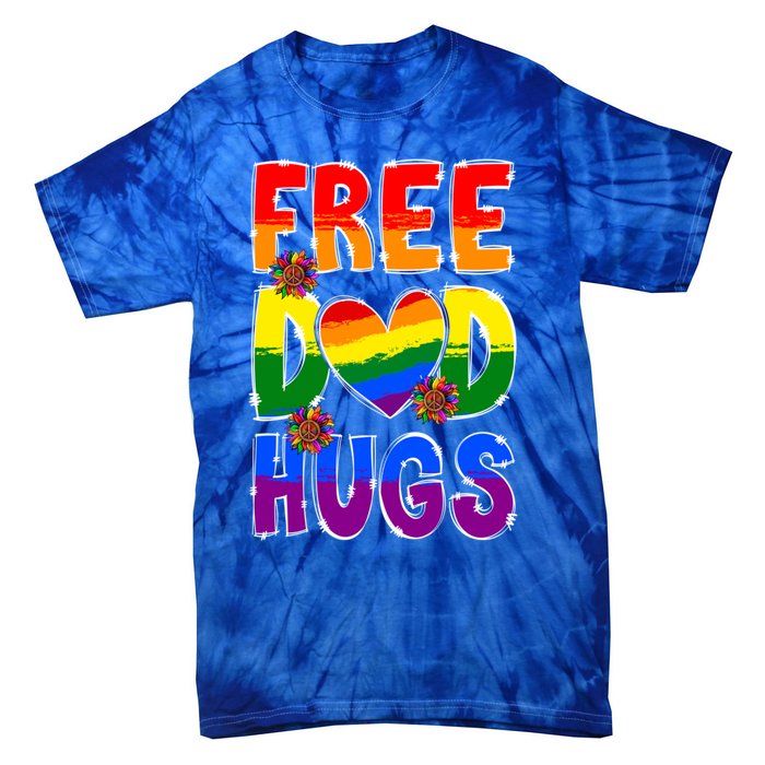 Free Dad Hugs Rainbow Lgbt Pride Month Fathers Day Cool Gift Tie-Dye T-Shirt