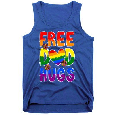 Free Dad Hugs Rainbow Lgbt Pride Month Fathers Day Cool Gift Tank Top