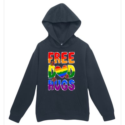 Free Dad Hugs Rainbow Lgbt Pride Month Fathers Day Cool Gift Urban Pullover Hoodie