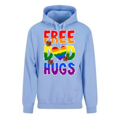 Free Dad Hugs Rainbow Lgbt Pride Month Fathers Day Cool Gift Unisex Surf Hoodie