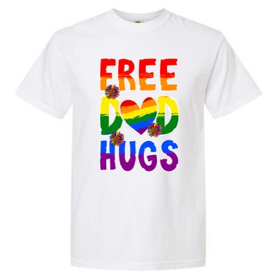 Free Dad Hugs Rainbow Lgbt Pride Month Fathers Day Cool Gift Garment-Dyed Heavyweight T-Shirt