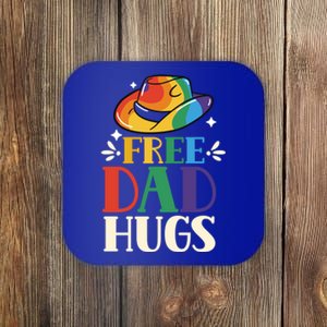 Free Dad Hugs Rainbow Pride Lgbtq Gay Proud Father Daddy Great Gift Coaster