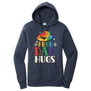 Free Dad Hugs Rainbow Pride Lgbtq Gay Proud Father Daddy Great Gift Women's Pullover Hoodie