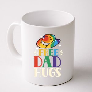 Free Dad Hugs Rainbow Pride Lgbtq Gay Proud Father Daddy Great Gift Coffee Mug