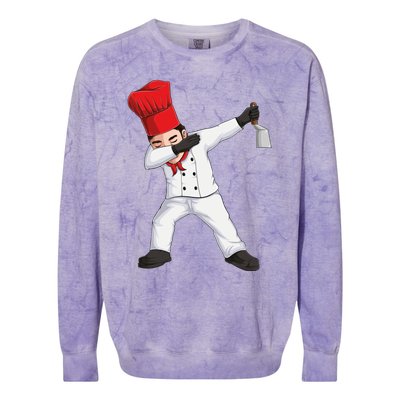 Funny Dabbing Hibachi Chef Cook Costume Cooking Cute Gift Colorblast Crewneck Sweatshirt