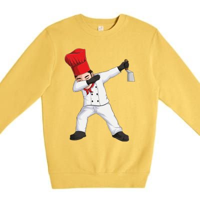 Funny Dabbing Hibachi Chef Cook Costume Cooking Cute Gift Premium Crewneck Sweatshirt